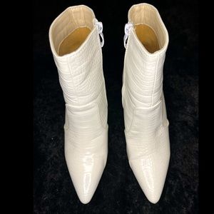 White Ankle Booties Size 7.5